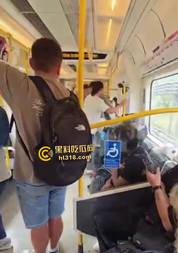 伦敦地铁黑人直接脱裤子露屌，站着玩手机还偶尔甩来甩去，白人看不惯直接叫周围人一起暴揍！-6